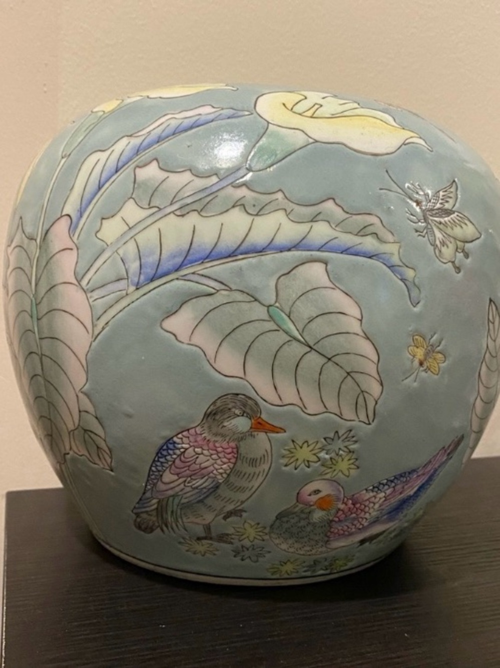 Pastel Hand-Painted Porcelain Chinese Garden Vase
